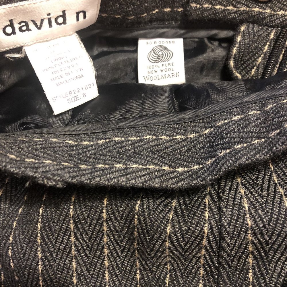 david n 100% wool lined straight leg dress pants